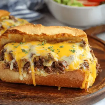 Cheesy Hot Beef Sandwich