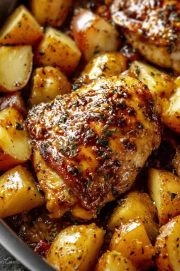 Honey Mustard Chicken And Potatoes (One Pan)