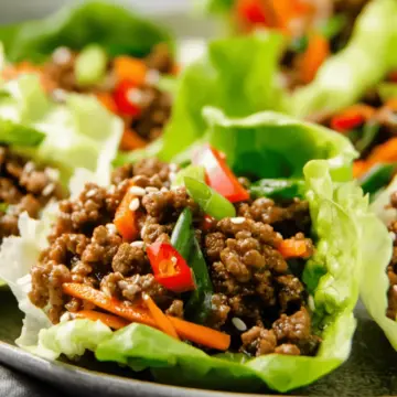 Asian-Style Ground Beef Lettuce Wraps