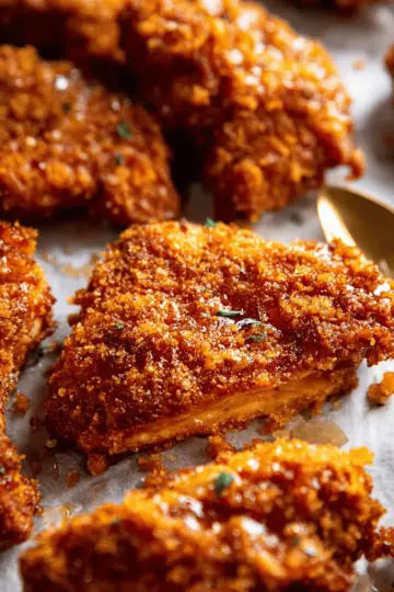 Baked Crunchy Hot Honey Chicken.