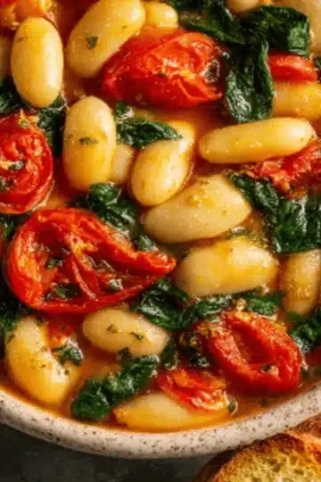 Burst Tomato Basil Butter Beans