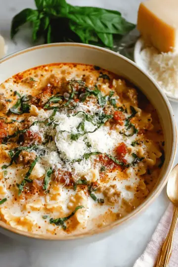 Easy Creamy Lasagna Soup