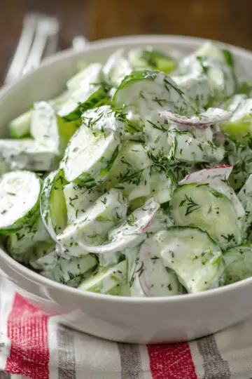 Creamy Cucumber Salad Recipe (VIDEO)