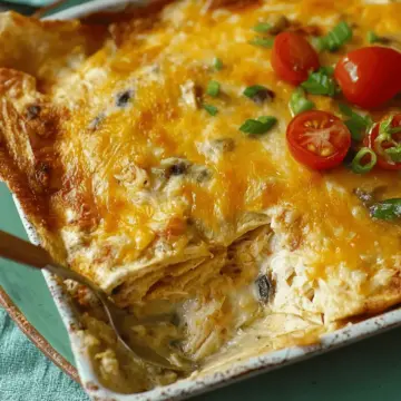 Quick and Easy Green Chile Chicken Enchilada Casserole