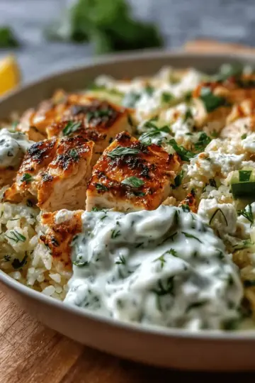 Dump-and-Bake Chicken Tzatziki Casserole