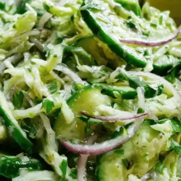 Green Cabbage Cucumber Salad