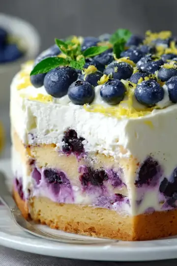 Lemon Blueberry Cheesecake Cake