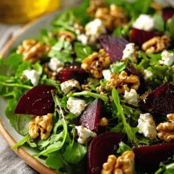 Rocket (Arugula), Beetroot, Walnuts and Feta w/Balsamic Dressing