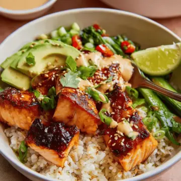 Honey Glazed Salmon Bowls