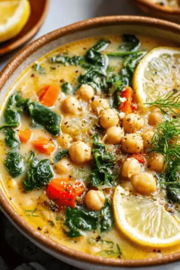 Lemony Greek Chickpea Soup