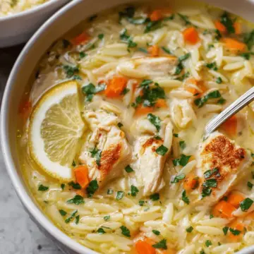 Lemon Chicken Orzo Soup