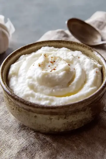 Traditional Toum (Lebanese Garlic Sauce)