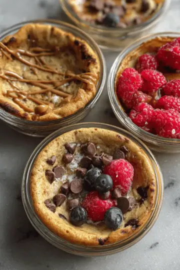 Baked Protein Pancake Bowls- great for meal prep and no banana needed!