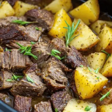 Slow Cooker Steak and Potatoes