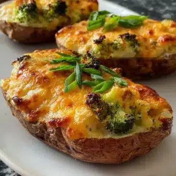 Twice Baked Potatoes with Broccoli & Cheddar