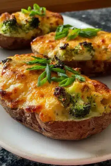 Twice Baked Potatoes with Broccoli & Cheddar