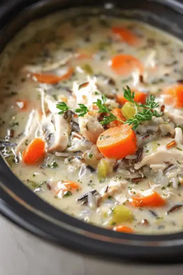 Slow Cooker Chicken and Wild Rice Soup