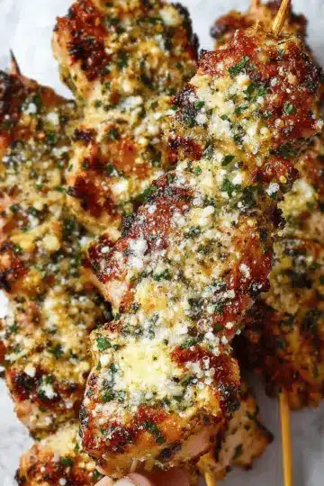 Garlic Parmesan Chicken Skewers