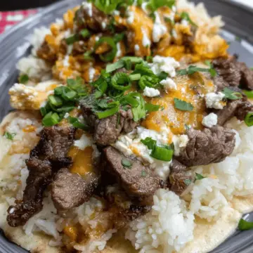 Steak Cheese and Rice