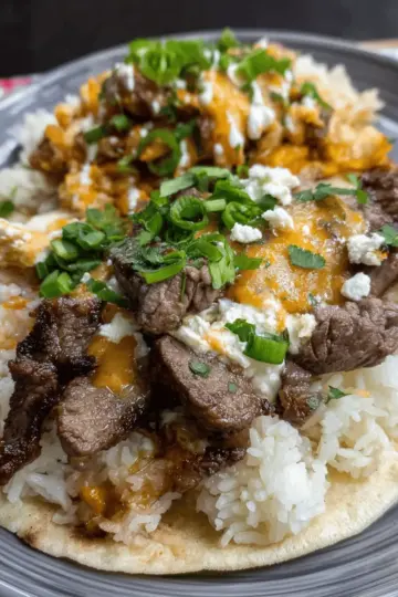 Steak Cheese and Rice