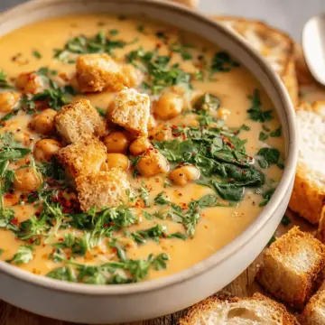 Vegan Garlic Chickpea Soup (Blended)