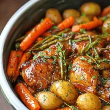 Slow Cooker Honey Garlic Chicken and Veggies