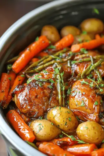 Slow Cooker Honey Garlic Chicken and Veggies
