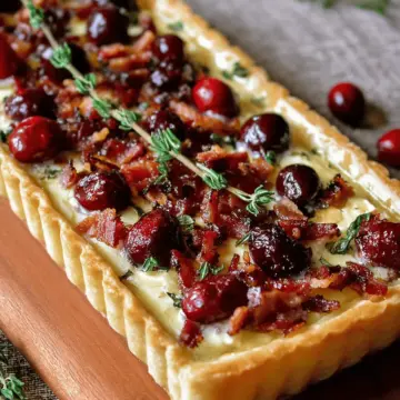 Cranberry Brie Tart with Pancetta & Thyme