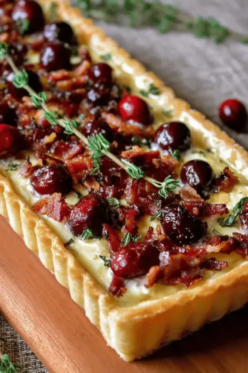 Cranberry Brie Tart with Pancetta & Thyme