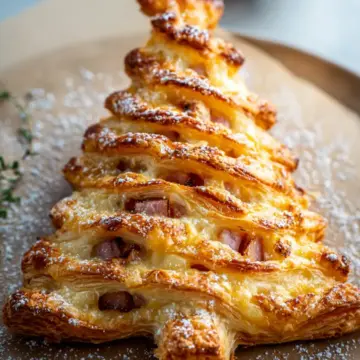 Cheesy Ham Puff Pastry Christmas Tree