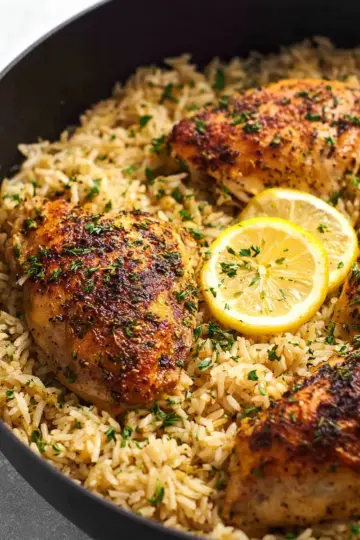 One Pot Lemon Herb Chicken and Rice