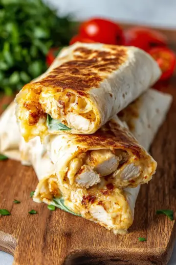 Cheesy Garlic Chicken Wraps