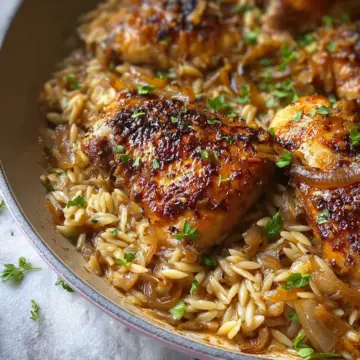 French Onion Chicken & Orzo