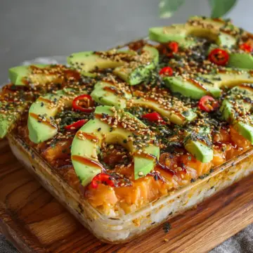 Spicy Salmon Sushi Bake