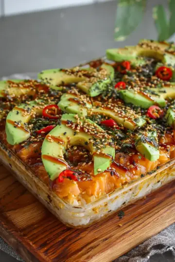 Spicy Salmon Sushi Bake