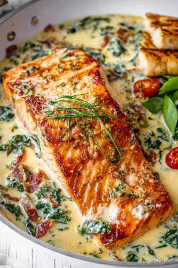 Creamy Garlic Butter Tuscan Salmon