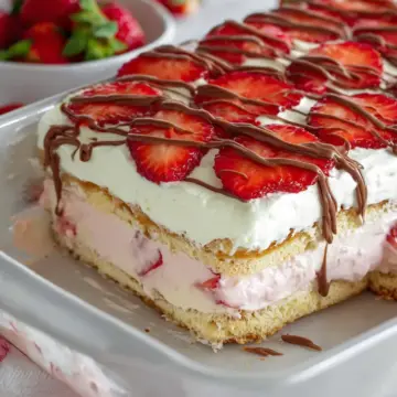 Strawberry Eclair Cake