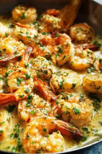 Creamy Garlic Prawns (Shrimp)