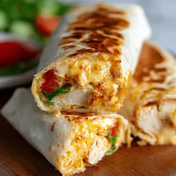 Cheesy Garlic Chicken Wraps