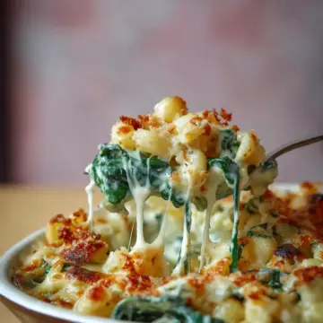 Creamed Spinach Mac and Cheese.
