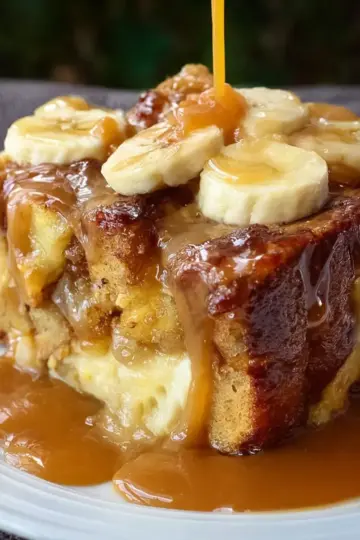 ‘Ohana Pineapple Banana Bread Pudding with Banana Caramel Sauce {Copycat Recipe}