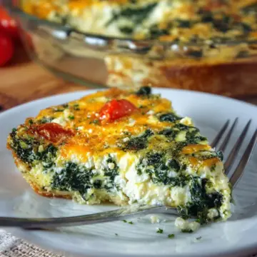 Crustless Cottage Cheese Quiche with Spinach