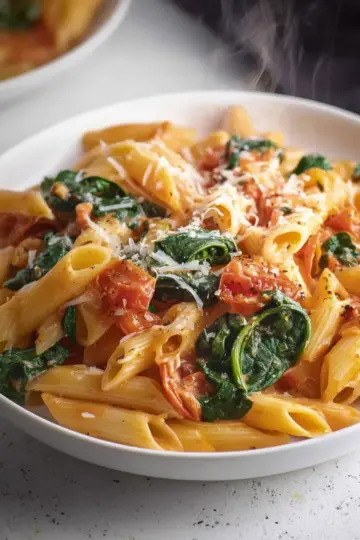 Creamy Tomato and Spinach Pasta