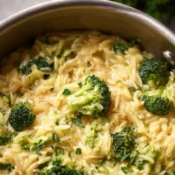 Broccoli Cheddar Orzo