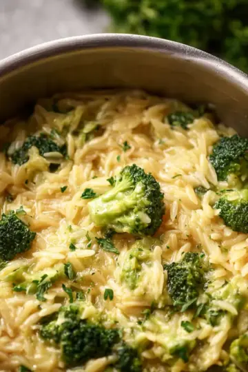 Broccoli Cheddar Orzo