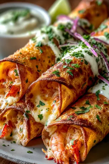 Crispy Crab And Shrimp Queso Taquitos