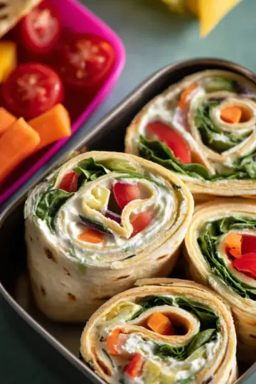 Vegetable Cream Cheese Tortilla Roll Ups