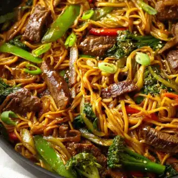 Sticky Beef & Noodles {One Pan}