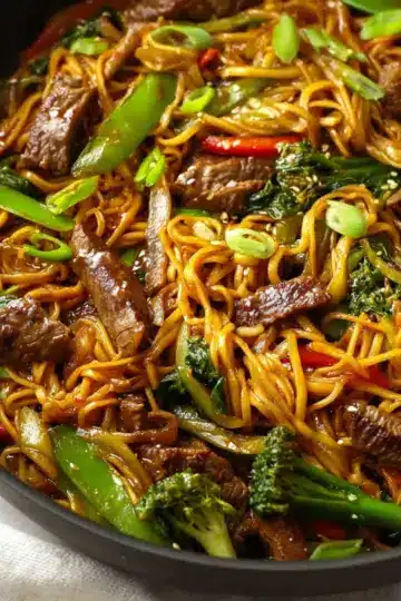 Sticky Beef & Noodles {One Pan}
