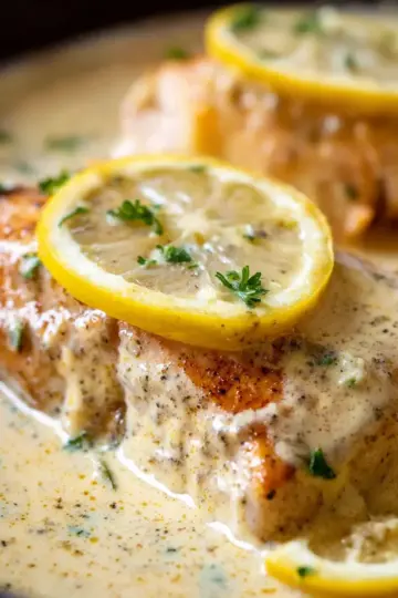 Baked Fish with Lemon Cream Sauce